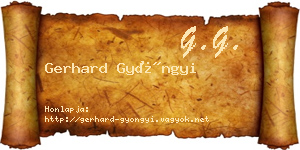 Gerhard Gyöngyi névjegykártya